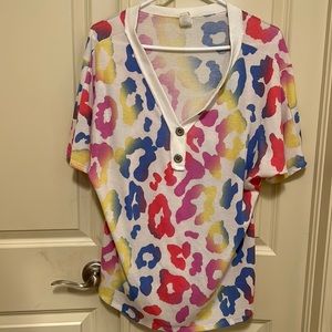 7th Ray Multicoloured Animal Print Top